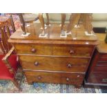 A Victorian Mahogany three drawer chest