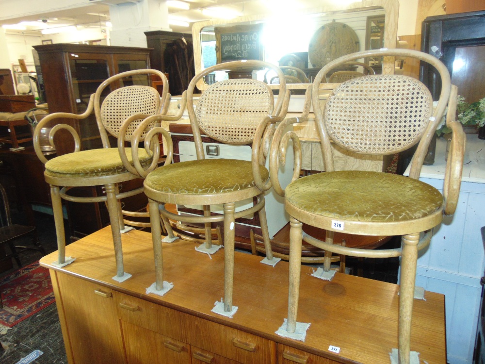 Three Bentwood carver chairs