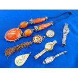 A small qty of costume jewellery, watches etc.