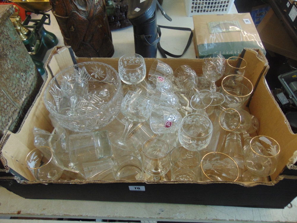 A box of glassware