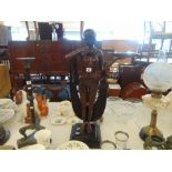 A bronze Artdeco lady with tray