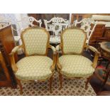 A pair of good qualtiy salon armchairs