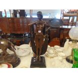 A bronze Artdeco lady with tray