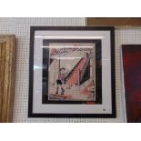 A framed Beano poster, Roger the Dodger, 7/50 seal,