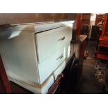 Pair of large white bedside chests