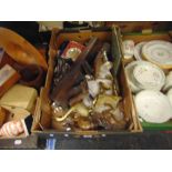 A box of odds, metal ware etc.