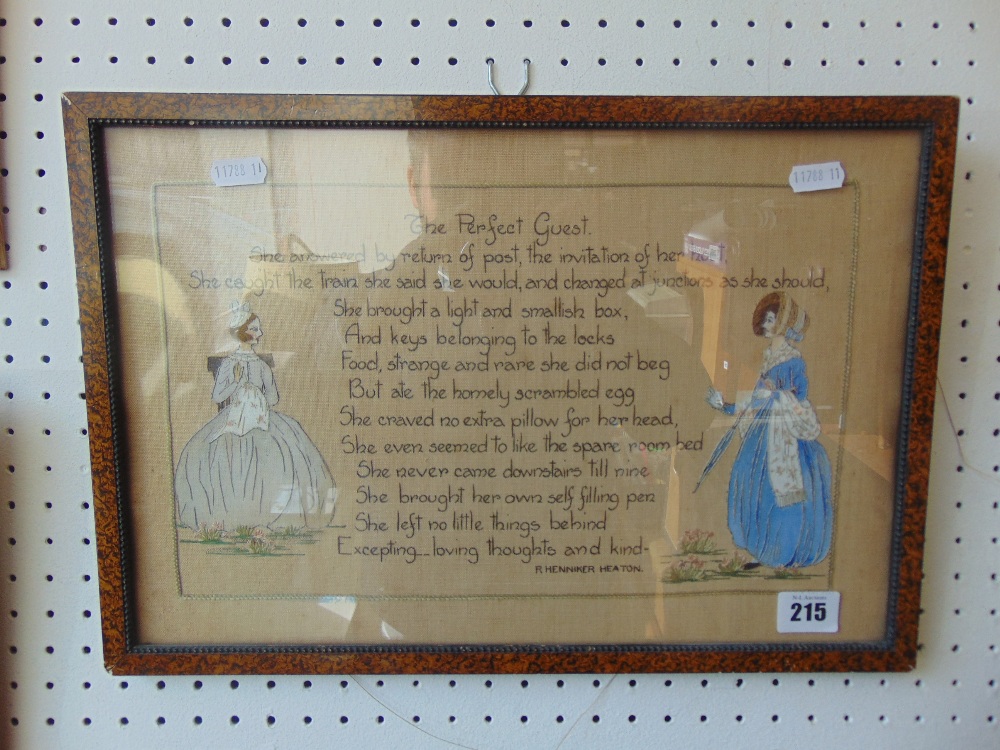 A 1920's framed ' The perfect guest'