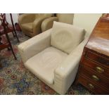 A cream armchair