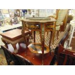 An inlaid Marquetry table with gallery top