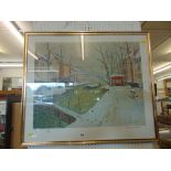 A large limited edition print, Winter scene,