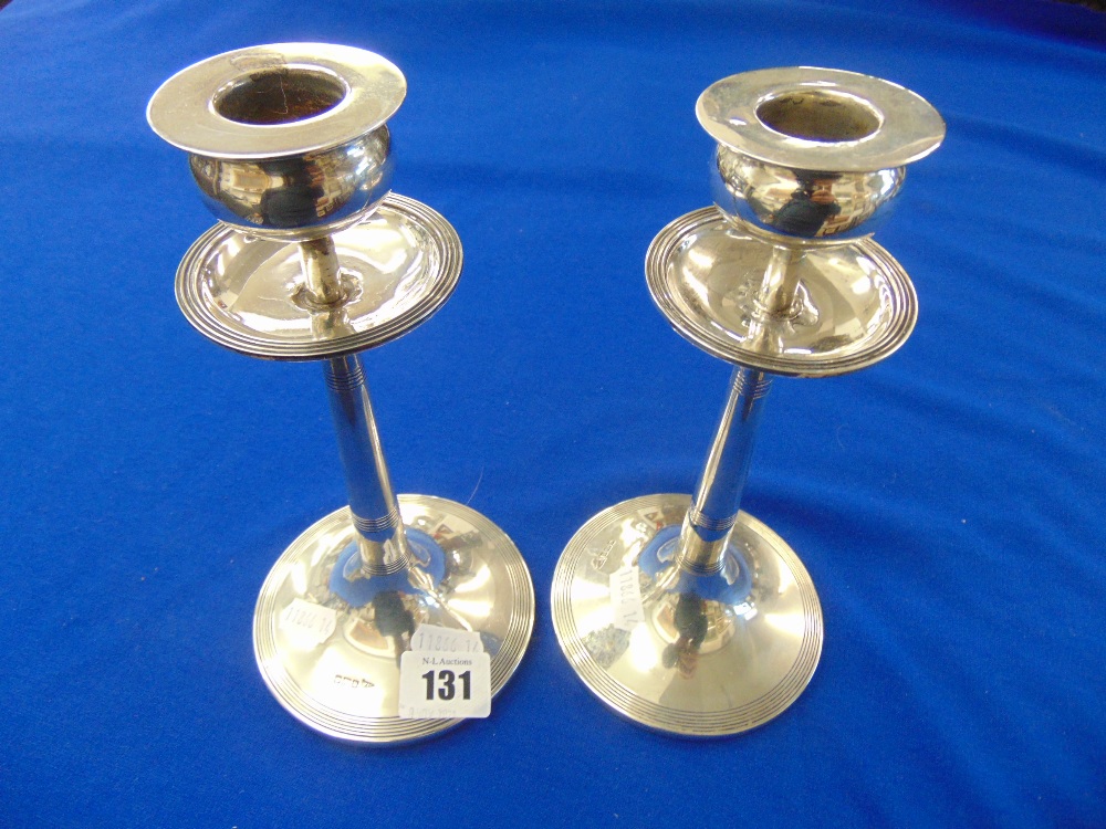 A pair of hallmark silver candlesticks, approx.