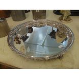 A large circular plated tray,