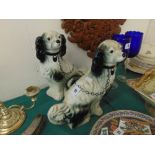 Two Staffordshire dogs figures