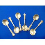 A set of six sterling silver spoons