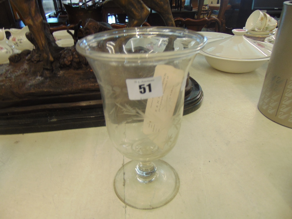 An early etched glass vase