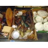 A box of odds, metal ware etc.