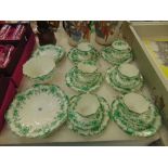 A Victorian Green and White part tea set