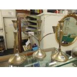Two 800 Silver candlesticks, 800 silver candlebra (all hollow),
