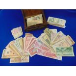 A collection of assorted banknotes