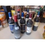 Seven bottles of Barolo red wine