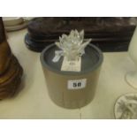 A Swarovski small water lily candle holder,