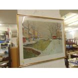 A large limited edition print, Winter scene,