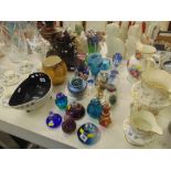 A collection of studio glass, signed approx.