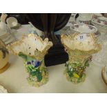 A pair of Meissen style vases