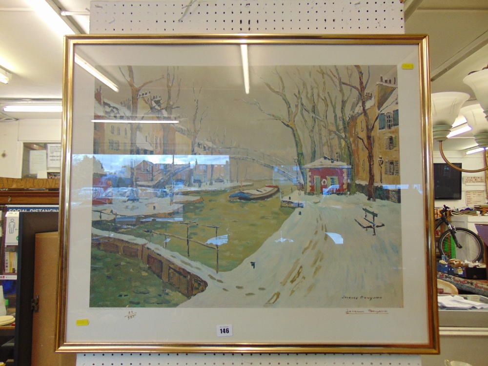 A large limited edition print, Winter scene,