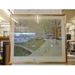 A large limited edition print, Winter scene,