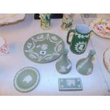 A qty of green Wedgewood china