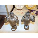 A pair of Bronze Jockey figures