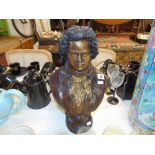 A bronze bust Beethoven