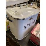 A enamel bread bin