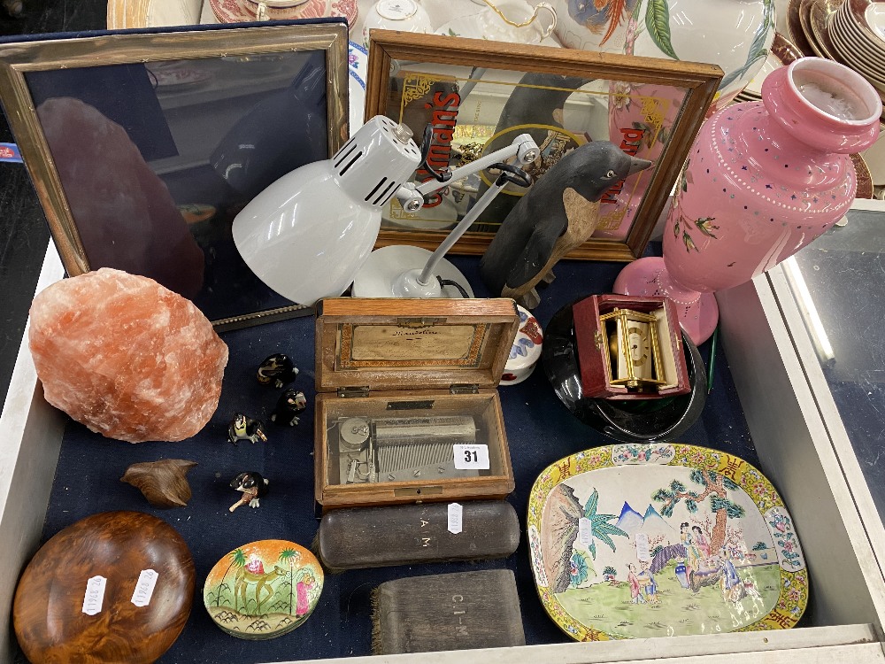 a qty of oddments inc. music box etc.