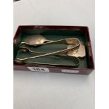 Two sets hallmarked silver sugar tongs,