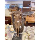 A bronze Artdeco lady with tray