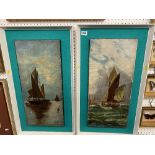 A pair of oil on canvases, seascapes, signed S.