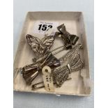 Seven assorted silver brooches