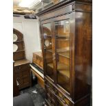 An Oak barley twist display cabinet