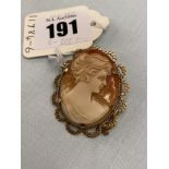 A 9ct GOld Cameo brooch