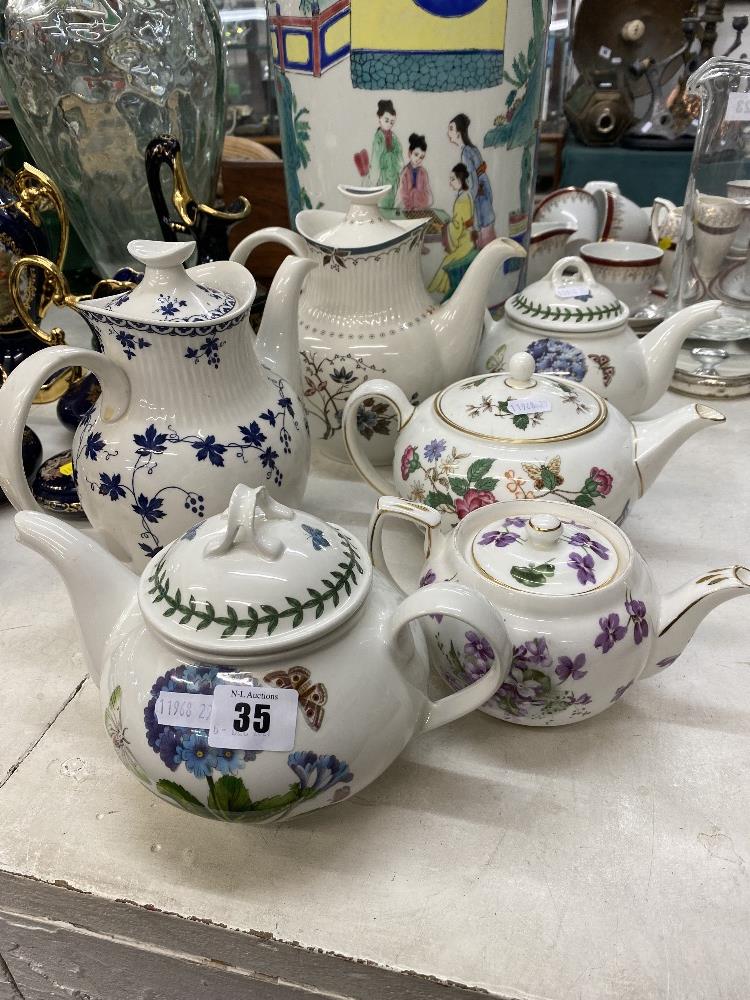 An qty of teapots