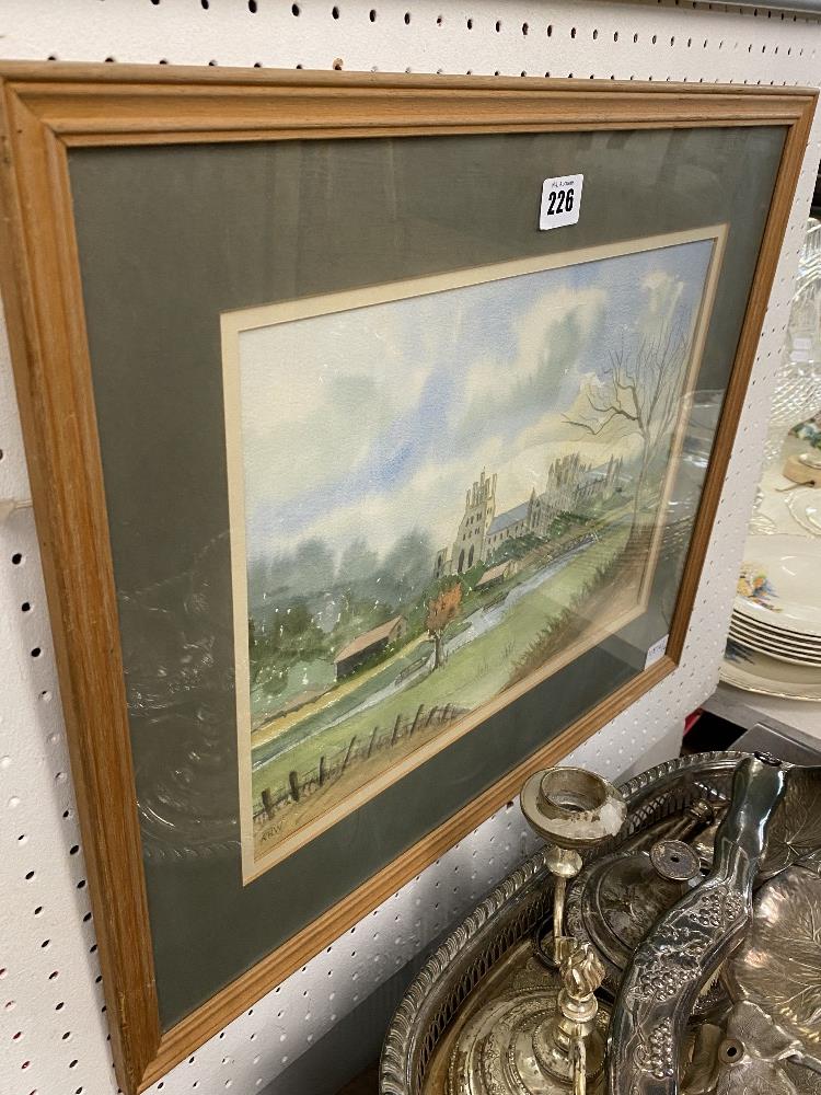 A framed watercolour,