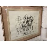 A Horse racing charcoal drawing
