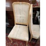 Eight limed Oak upholstered dining chairs