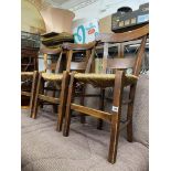 Three wicker cottage chairs, a.