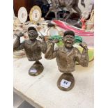 A pair of Bronze Golfer figures