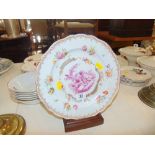 A floral cabinet plate,