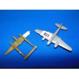 Two original 1940's WWII metal airplanes,