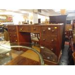 A mahogany pedestal desk,